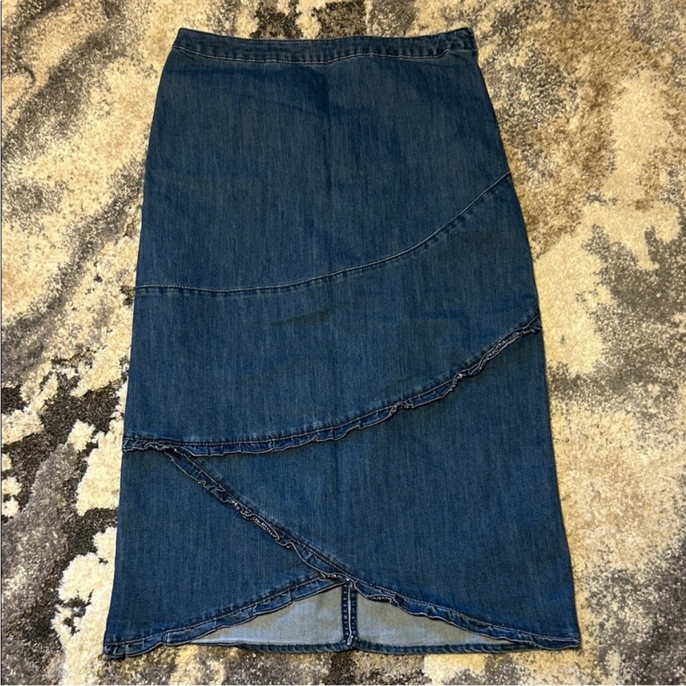 Christopher & Banks Asymmetrical Denim Skirt